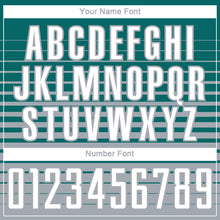 Load image into Gallery viewer, Custom Teal White-Gray Gradient Pinstripe Sublimation Soccer Uniform Jersey
