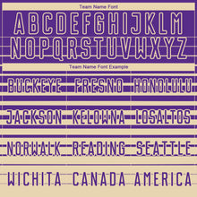 Charger l'image dans la galerie, Custom Purple Cream Gradient Pinstripe Sublimation Soccer Uniform Jersey
