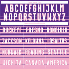 Charger l'image dans la galerie, Custom Purple White-Light Pink Gradient Pinstripe Sublimation Soccer Uniform Jersey
