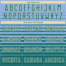 Load image into Gallery viewer, Custom Light Blue Teal-Cream Gradient Pinstripe Sublimation Soccer Uniform Jersey
