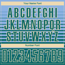 Load image into Gallery viewer, Custom Light Blue Teal-Cream Gradient Pinstripe Sublimation Soccer Uniform Jersey
