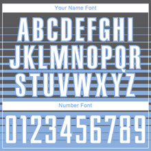 Charger l'image dans la galerie, Custom Steel Gray White-Light Blue Gradient Pinstripe Sublimation Soccer Uniform Jersey
