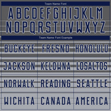 Charger l'image dans la galerie, Custom Steel Gray Navy-Gray Gradient Pinstripe Sublimation Soccer Uniform Jersey
