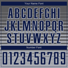 Charger l'image dans la galerie, Custom Steel Gray Navy-Gray Gradient Pinstripe Sublimation Soccer Uniform Jersey
