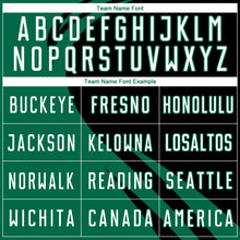 Загрузить изображение в средство просмотра галереи, Custom Kelly Green White-Black Diagonal Streamline Color Block Swirl Curve Lines Sublimation Soccer Uniform Jersey
