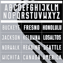 Load image into Gallery viewer, Custom Gray White-Black Diagonal Streamline Color Block Swirl Curve Lines Sublimation Soccer Uniform Jersey
