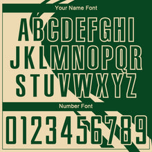 Laden Sie das Bild in den Galerie-Viewer, Custom Cream Green Diagonal Streamline Color Block Swirl Curve Lines Sublimation Soccer Uniform Jersey
