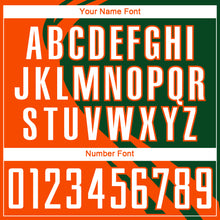 Load image into Gallery viewer, Custom Orange White-Green Diagonal Streamline Color Block Swirl Curve Lines Sublimation Soccer Uniform Jersey
