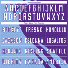 Load image into Gallery viewer, Custom Light Blue White-Purple Diagonal Streamline Color Block Swirl Curve Lines Sublimation Soccer Uniform Jersey
