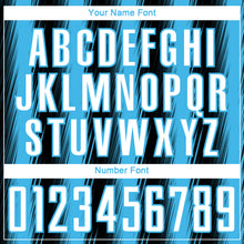 Charger l'image dans la galerie, Custom Black White-Sky Blue Vertical Brush Stroke Stripes Sublimation Soccer Uniform Jersey
