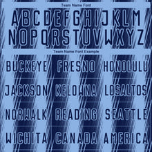 Charger l'image dans la galerie, Custom Navy Light Blue Vertical Brush Stroke Stripes Sublimation Soccer Uniform Jersey
