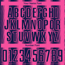 Load image into Gallery viewer, Custom Navy Pink Vertical Brush Stroke Stripes Sublimation Soccer Uniform Jersey
