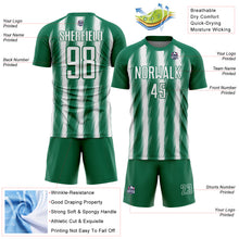 Load image into Gallery viewer, Custom Kelly Green White Vertical Brush Stroke Stripes Sublimation Soccer Uniform Jersey
