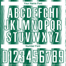 Load image into Gallery viewer, Custom Kelly Green White Vertical Brush Stroke Stripes Sublimation Soccer Uniform Jersey
