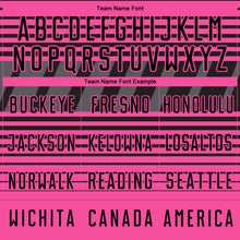 Charger l'image dans la galerie, Custom Black Pink-Steel Gray Gradient Horizontal Stripes Sublimation Soccer Uniform Jersey
