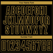 Charger l'image dans la galerie, Custom Black Old Gold-Steel Gray Gradient Horizontal Stripes Sublimation Soccer Uniform Jersey
