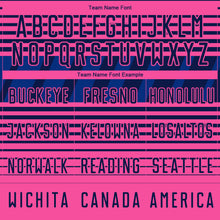 Load image into Gallery viewer, Custom Navy Pink-Royal Gradient Horizontal Stripes Sublimation Soccer Uniform Jersey
