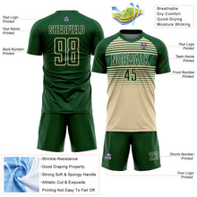 Load image into Gallery viewer, Custom Green Cream-Kelly Green Gradient Horizontal Stripes Sublimation Soccer Uniform Jersey
