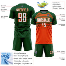 Загрузить изображение в средство просмотра галереи, Custom Green Orange White-Kelly Green Gradient Horizontal Stripes Sublimation Soccer Uniform Jersey
