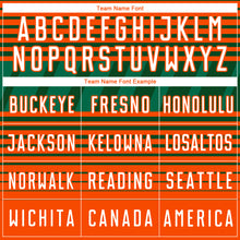 Загрузить изображение в средство просмотра галереи, Custom Green Orange White-Kelly Green Gradient Horizontal Stripes Sublimation Soccer Uniform Jersey
