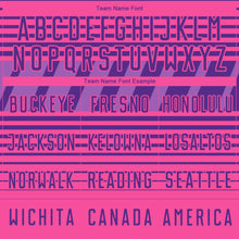 Загрузить изображение в средство просмотра галереи, Custom Purple Pink-Medium Purple Gradient Horizontal Stripes Sublimation Soccer Uniform Jersey
