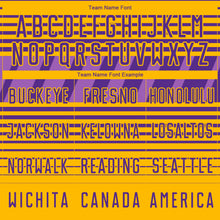 Загрузить изображение в средство просмотра галереи, Custom Purple Gold-Medium Purple Gradient Horizontal Stripes Sublimation Soccer Uniform Jersey
