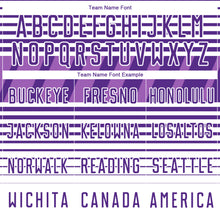 Загрузить изображение в средство просмотра галереи, Custom Purple White-Medium Purple Gradient Horizontal Stripes Sublimation Soccer Uniform Jersey
