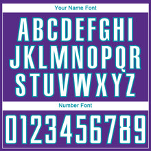 Загрузить изображение в средство просмотра галереи, Custom Purple White Teal-Medium Purple Gradient Horizontal Stripes Sublimation Soccer Uniform Jersey
