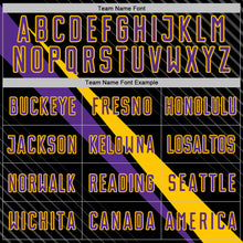 Charger l'image dans la galerie, Custom Black Purple-Yellow Diagonal Stripes Sports Sublimation Soccer Uniform Jersey
