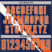 Charger l'image dans la galerie, Custom Navy Orange-White Diagonal Stripes Sports Sublimation Soccer Uniform Jersey
