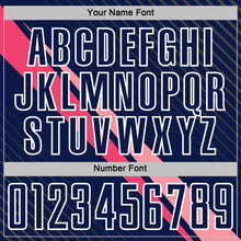 Загрузить изображение в средство просмотра галереи, Custom Navy White-Pink Diagonal Stripes Sports Sublimation Soccer Uniform Jersey
