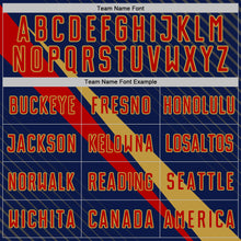 Charger l'image dans la galerie, Custom Navy Red-Old Gold Diagonal Stripes Sports Sublimation Soccer Uniform Jersey
