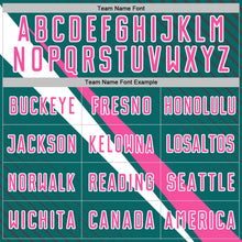 Загрузить изображение в средство просмотра галереи, Custom Teal Pink-White Diagonal Stripes Sports Sublimation Soccer Uniform Jersey
