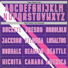 Laden Sie das Bild in den Galerie-Viewer, Custom Purple Pink-White Diagonal Stripes Sports Sublimation Soccer Uniform Jersey
