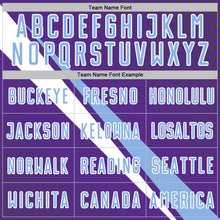 Загрузить изображение в средство просмотра галереи, Custom Purple Light Blue-White Diagonal Stripes Sports Sublimation Soccer Uniform Jersey
