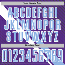 Загрузить изображение в средство просмотра галереи, Custom Purple Light Blue-White Diagonal Stripes Sports Sublimation Soccer Uniform Jersey
