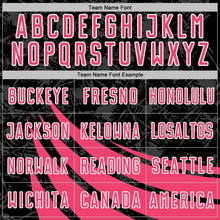 Charger l'image dans la galerie, Custom Black Neon Pink-White Distressed Diagonal Stripes Wind Shapes Sports Sublimation Soccer Uniform Jersey
