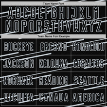 Load image into Gallery viewer, Custom Black Silver Diagonal Pinstripes Lines Sports Sublimation Soccer Uniform Jersey
