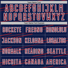 Charger l'image dans la galerie, Custom Navy Crimson-White Diagonal Pinstripes Lines Sports Sublimation Soccer Uniform Jersey
