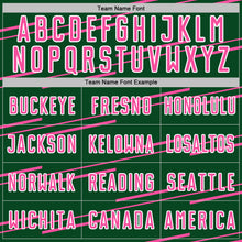 Загрузить изображение в средство просмотра галереи, Custom Green Pink-White Diagonal Pinstripes Lines Sports Sublimation Soccer Uniform Jersey
