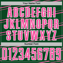 Загрузить изображение в средство просмотра галереи, Custom Green Pink-White Diagonal Pinstripes Lines Sports Sublimation Soccer Uniform Jersey
