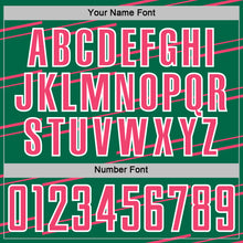 Загрузить изображение в средство просмотра галереи, Custom Kelly Green Neon Pink-White Diagonal Pinstripes Lines Sports Sublimation Soccer Uniform Jersey
