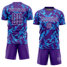 Загрузить изображение в средство просмотра галереи, Custom Purple White-Blue Geometric Camo Fragment Sports Sublimation Soccer Uniform Jersey
