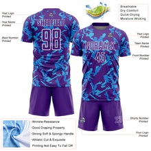Загрузить изображение в средство просмотра галереи, Custom Purple White-Blue Geometric Camo Fragment Sports Sublimation Soccer Uniform Jersey
