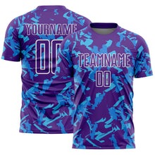Загрузить изображение в средство просмотра галереи, Custom Purple White-Blue Geometric Camo Fragment Sports Sublimation Soccer Uniform Jersey
