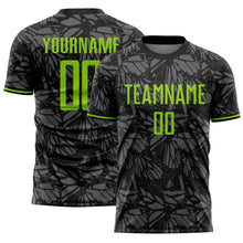 Laden Sie das Bild in den Galerie-Viewer, Custom Black Neon Green-Steel Gray Colombia Butterfly Wings Pattern Sublimation Soccer Uniform Jersey
