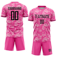 Load image into Gallery viewer, Custom Pink Black-Light Pink Colombia Butterfly Wings Pattern Sublimation Soccer Uniform Jersey
