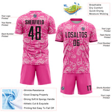 Load image into Gallery viewer, Custom Pink Black-Light Pink Colombia Butterfly Wings Pattern Sublimation Soccer Uniform Jersey
