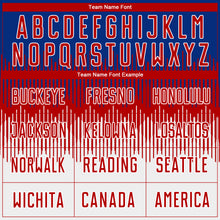 Load image into Gallery viewer, Custom Royal Red-White Colombia Gradient Lines Sublimation Soccer Uniform Jersey
