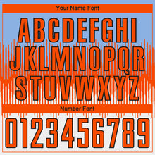 Load image into Gallery viewer, Custom Light Blue Orange Black-White Colombia Gradient Lines Sublimation Soccer Uniform Jersey
